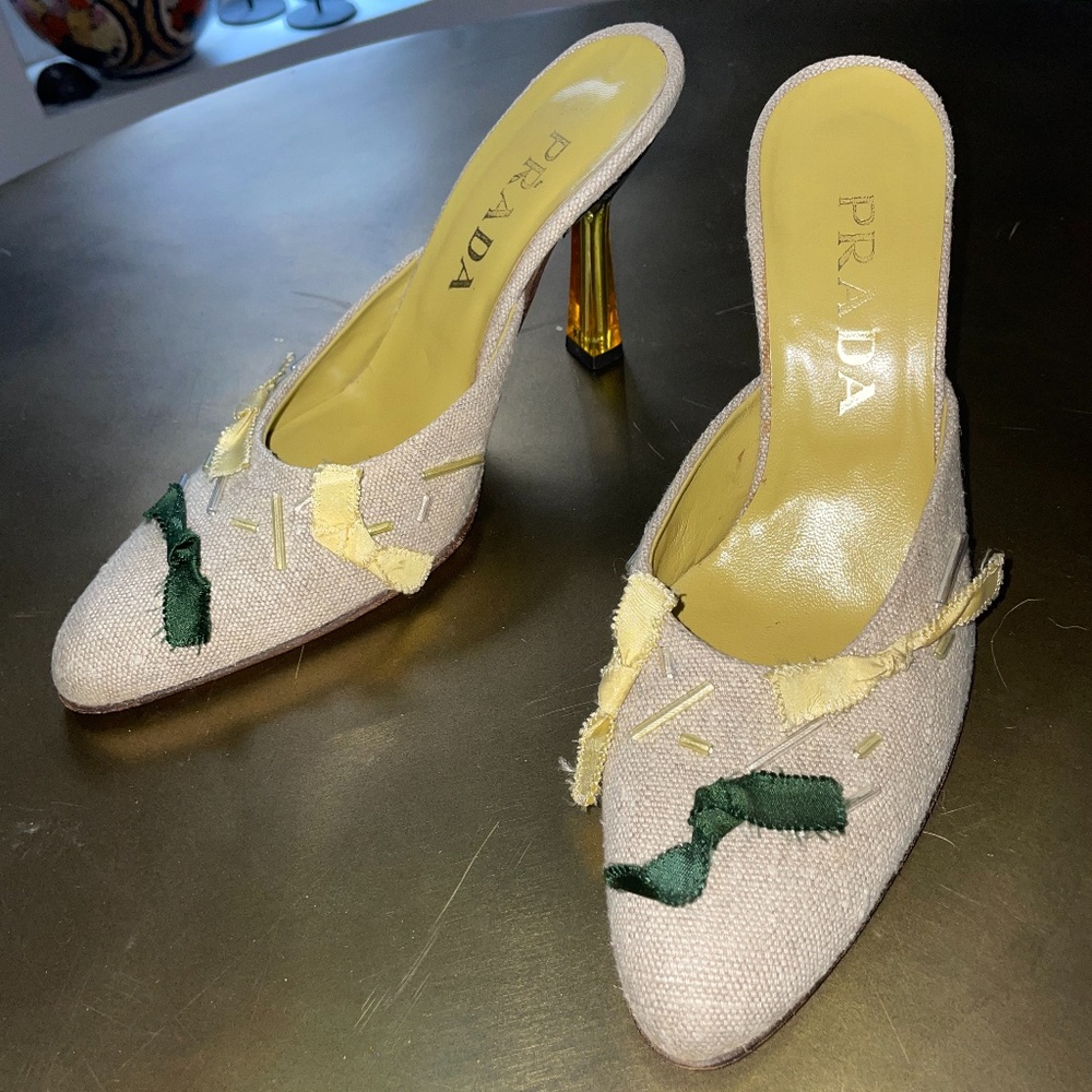 Prada Studded Accent Mules